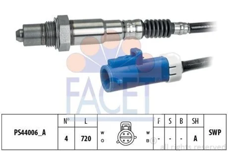 Датчик кислорода (лямбда-зонд) Ford Connect 1.6 EcoBoost (13-) (10.8297) Facet FACET 108297