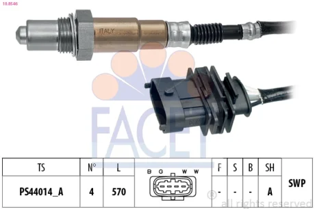 Датчик кислорода (лямбда-зонд) Opel Astra G, H (00-), Zafia A, B (03-), Vectra C FACET 108546