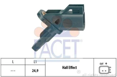 Датчик ABS Ford FOCUS,C-MAX,MONDEO IV 03- перед Л/Пр (21.0002) Facet FACET 210002