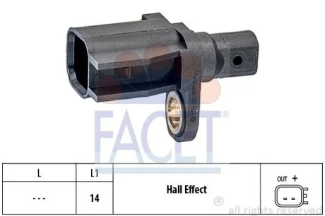 Датчик ABS CONNECT/FOCUS/KUGA 10- зад Л/Пр Facet FACET 21.0018