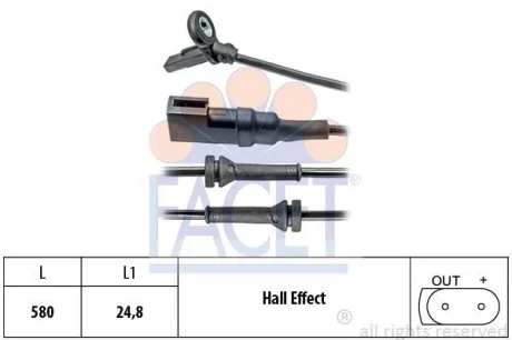 Датчик ABS Ford FOCUS 1.4-2.0 98-04 передний Л/Пр (21.0023) Facet FACET 210023