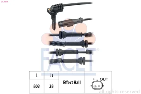 Датчик ABS TRAFIC III (14-) Facet FACET 210219