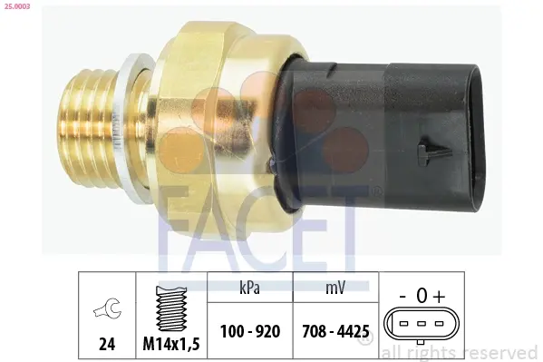 Датчик давления масла Opel Antara (10-)/Chevrolet Captiva (11-) 2.0D, 2.2D/Fiat FACET 250003 (фото 1)
