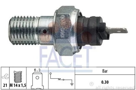 Датчик давления масла Lancia Y10 1.1 i.e. fire (156ag) (89-95) Facet FACET 7.0003