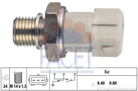Датчик давления масла (0,4bar/3 конт./белый) Kadett E 1.3-1.6 Facet FACET 7.0070