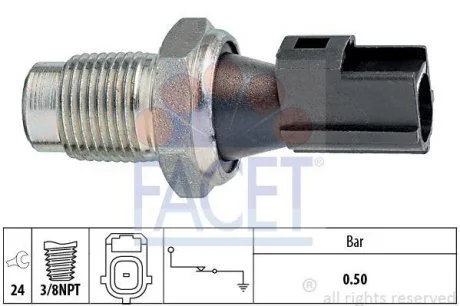 Датчик давления масла (0,5bar/1 конт/черный) MONDEO 2.2-3.0 00-07 (7.0148) Facet FACET 70148