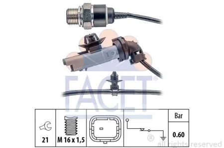 Датчик давления масла (0,5bar/1 конт./серий) Berlingo/Partner/C4/308 09- 1.6HDi (7.0199) Facet FACET 70199