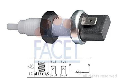 Датчик стоп-сигнала Felicia/Favorit/Panda/Ducato/Fiorino 1.0-2.5 88-01 (7.1000) Facet FACET 71000