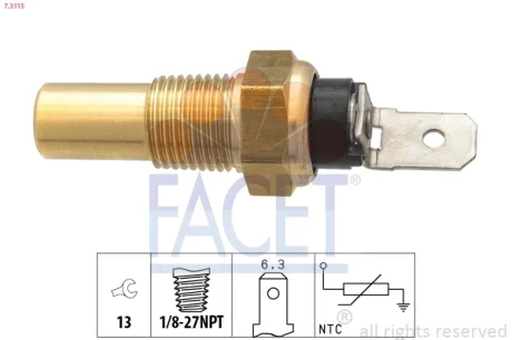 Датчик температуры охлаждающей жидкости Ford Ranger (99-) (7.3115) Facet FACET 73115