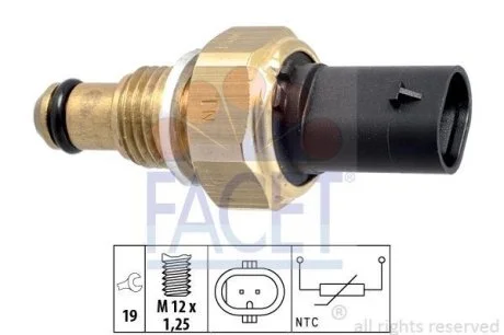 Датчик температуры MB W176/W204/906/W639 1.1-2.1 CDI 03-  Facet FACET 7.3338