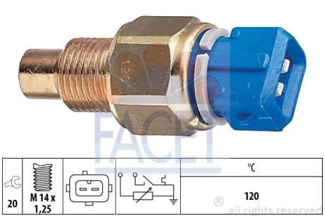 Датчик увімкнення вентилятора Partner 1.8/1.9D (120C)/Scudo/Ducato (7.3558) Facet FACET 73558