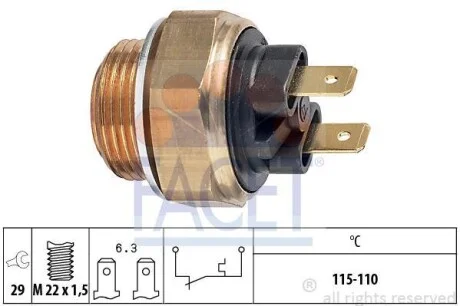 Датчик включения вентилятора MB Vito (638) 96-03 2.0-2.3d (7.5135) Facet FACET 75135