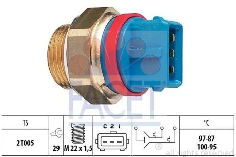 Датчик включения вентилятора Berlingo 1.8/1.9D (XUD7/9) >№дв.O 07266 (7.5631) Facet FACET 75631