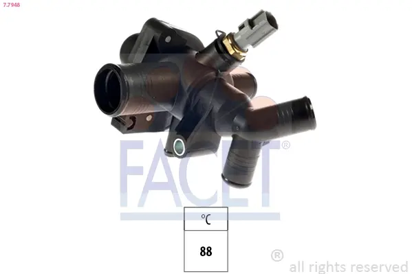 Термостат (З корпусом + датчик) Ford Transit (88 C) (13-) 2.2 TDCi (7.7948) Facet FACET 77948 (фото 1)