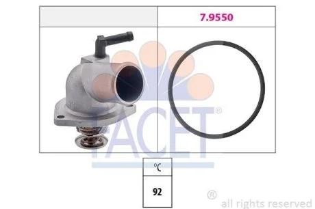 Термостат Opel Combo/Astra G/Vectra B, C 1.4-1.6i 95- (92C) з корпусом (7.8174) Facet FACET 78174