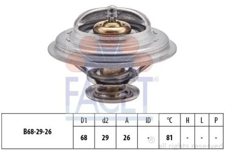 Термостат Renault Trafic/ VW Golf 2.1-2.3 D/TD/i 80- (82 C) (7.8250S) Facet FACET 78250S