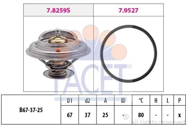 Термостат Seat Alhambra 2.8 v6 (00-10) (7.8259) Facet FACET 78259 (фото 1)