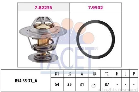 Термостат T4/T5/VW/Audi 1.9D/TD/2.0 (7.8278) Facet FACET 78278