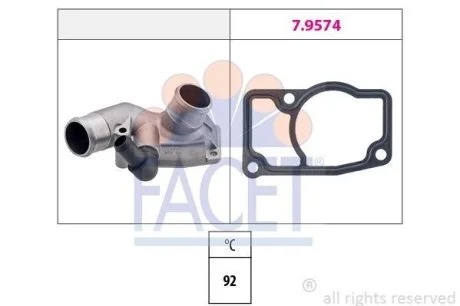 Термостат MB V (638/2)/Opel Astra G/Zafira A 2.0DI/DTI 16V/2.8i 97-11 (92C) з корпусом (7.8347) Facet FACET 78347