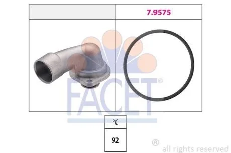 Термостат Opel Omega B, Singum, Vectra A/B/C GTS/SAAB 9-5 2.5-3.2i 93- (92 C) (7.8349) Facet FACET 78349