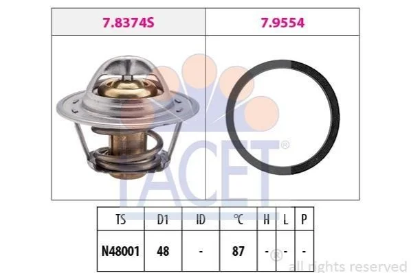 Термостат Ланос 1.5/Авео/Нексія 8V (вставка) Facet FACET 78374 (фото 1)