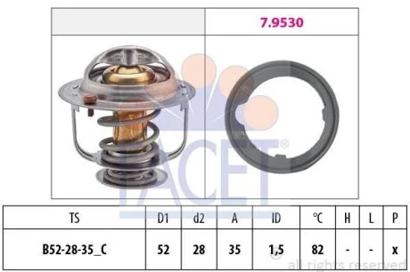 Термостат Honda Accord VIII, Civic VII, VIII, IX, Cr-V II, III, Jazz I, II (7.84 FACET 78493