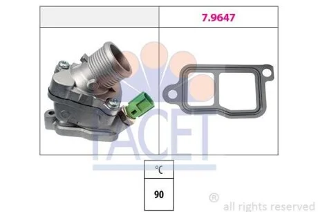 Термостат (с датчиком) Volvo S40 (06-), S60 (00-), S80 (01-), V70 (01-) (7.8606) Facet FACET 78606