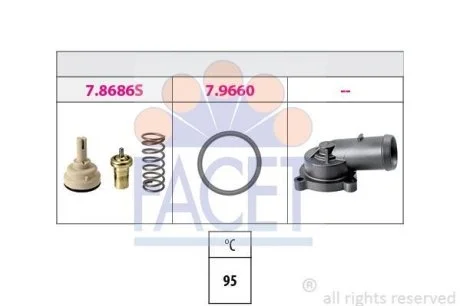 Термостат VW Eos 1.4 tsi (08-15) (7.8686K) Facet FACET 78686K
