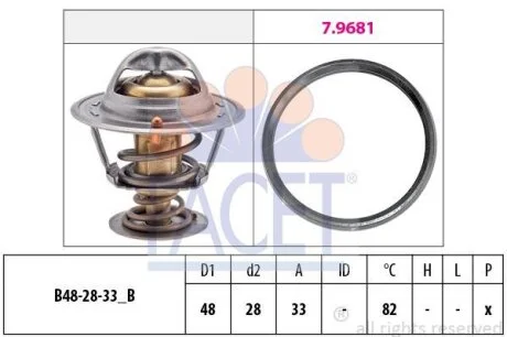 Термостат Nissan Almera III (06-) 1.5i, 1.6i (7.8724) Facet FACET 78724