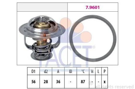 Термостат Mitsubishi Lancer IX (08-), Outlander II, III (06-) 1.8i, 2.0i, 2.4i (FACET 78828