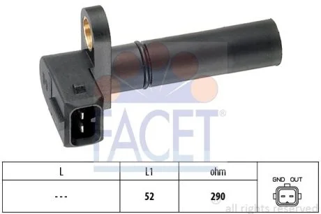 Датчик оборотов коленвала Ford CORPIO/SIERRA 1.6/2.0i (89-94) Facet FACET 9.0035