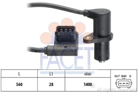 Датчик положения распредвала FACET 9.0085