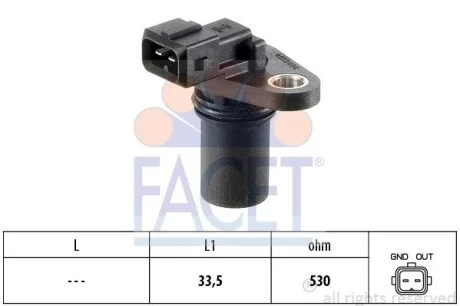 Датчик оборотов коленвала Ford Fiesta, Focus, Scorpio I, II,Transit 1.1-2.8 (85-) (9.0189) Facet FACET 90189