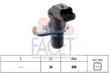 Датчик оборотов коленвала Citroen Jumper/SCUDO/Peugeot 206, 307, 406 1.8-2.2D (98-) (9.0260) Facet FACET 90260