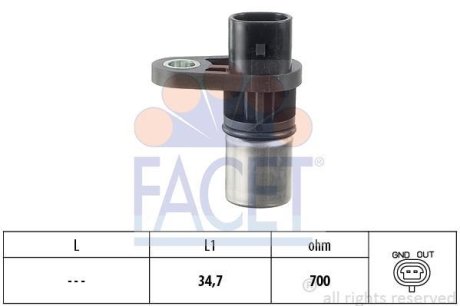 Датчик обертів коленвала Opel Astra/Vectra 2.2 i (00-) (9.0292) FACET 90292