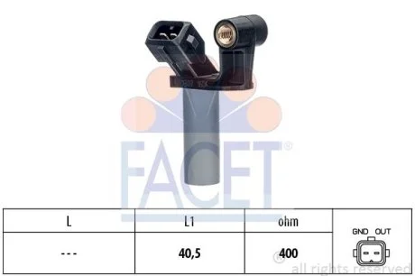 Датчик оборотов коленвала Peugeot Boxer 2.2HDI/Ford Transit 2.2/2.4/3.2 TDCi 06- (9.0307) Facet FACET 90307