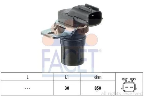 Датчик оборотов коленвала Ford C-Max/Fiesta/Focus 1.25-2.5 i/TDCI/Ti/DI/TDDi/TDI (98-) (9.0322) Facet FACET 90322