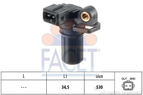 Датчик оборотов коленвала Ford C-Max,Focus 1.8TDCI (90PS)/Transit V184/V347 Facet FACET 9.0323