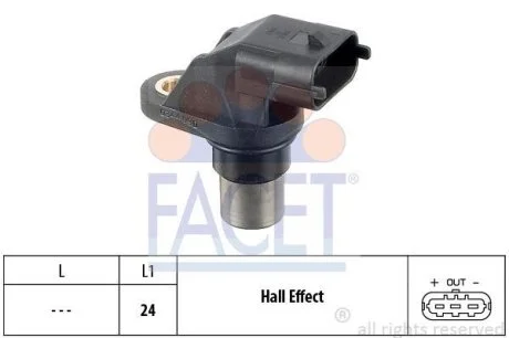 Датчик оборотов коленвала Fiat Punto 1.2 bifuel (07-12) Facet FACET 9.0344