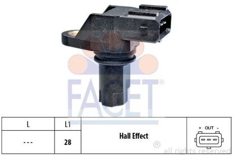 Датчик оборотов коленвала Renault KANGOO, LAGUNA I/II,MASTER II 1.9D/2.2D/2.5D 99- Facet FACET 9.0349