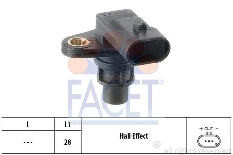 Датчик положения распредвала Opel Zafira/Insignia A/Astra H/J 1.9-2.4 03- FACET 9.0388