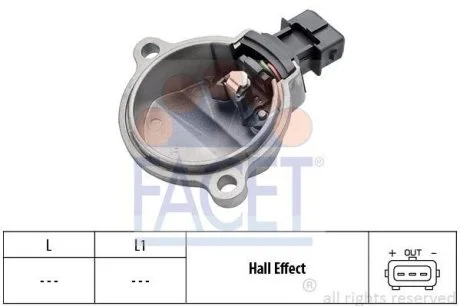 Датчик оборотов коленвала Audi 100/80/A4/A6 2.6-2.8 90-01 (9.0401) Facet FACET 90401