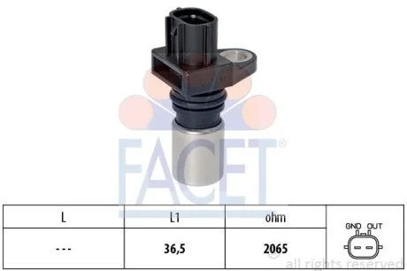 Датчик оборотов коленвала Nissan X-trail 2.2 dci (04-13) (9.0417) Facet FACET 90417