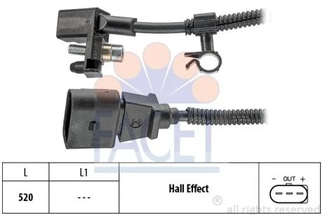 Датчик оборотов коленвала VW Polo 1.0/1.4 95-01 Facet FACET 9.0445