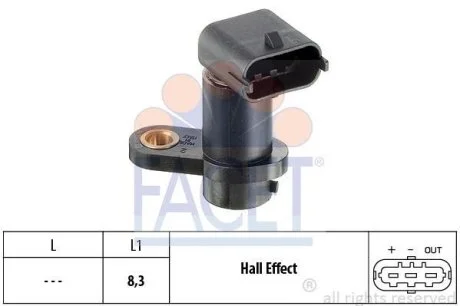 Датчик обертів коленвала Astra G/H/Vectra C 1.6 00- (9.0449) Facet FACET 90449