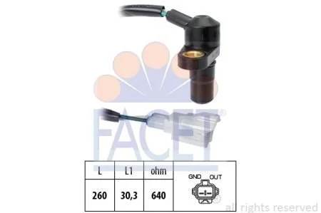 Датчик оборотов коленвала Citroen C1 1.0 (05-) Facet FACET 9.0465