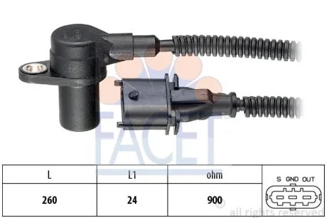 Датчик оборотов коленвала Hyundai H-1 2.5 crdi (03-07) Facet FACET 9.0494