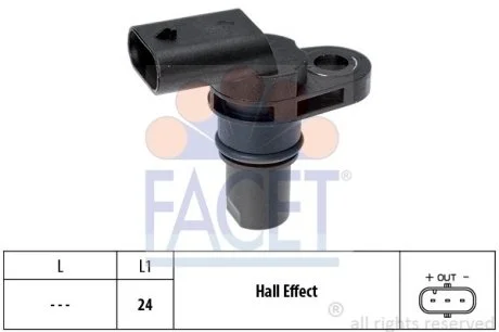Датчик оборотов коленвала A4/A6/Q5 1.8-2.0TFSI/3.0TDI 08- (9.0514) Facet FACET 90514
