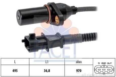 Датчик оборотов коленвала Hyundai i30 cw 2.0 crdi (08-12) (9.0563) Facet FACET 90563