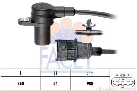 Датчик оборотов коленвала Hyundai Elantra 1.6 crdi (11-15) (9.0564) Facet FACET 90564
